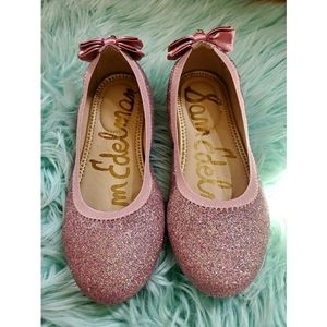 Little Girls size:2 Sam Edelman pink sparkly flats